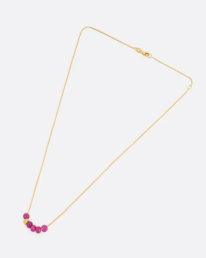 Necklaces PAGE SARGISSON Ruby and Gold Beaded Necklace Necklaces PAGE SARGISSON Ruby and Gold Beaded Necklace