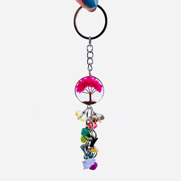 Necklaces Piichincha Tree of Life Key Chain 6 Pink