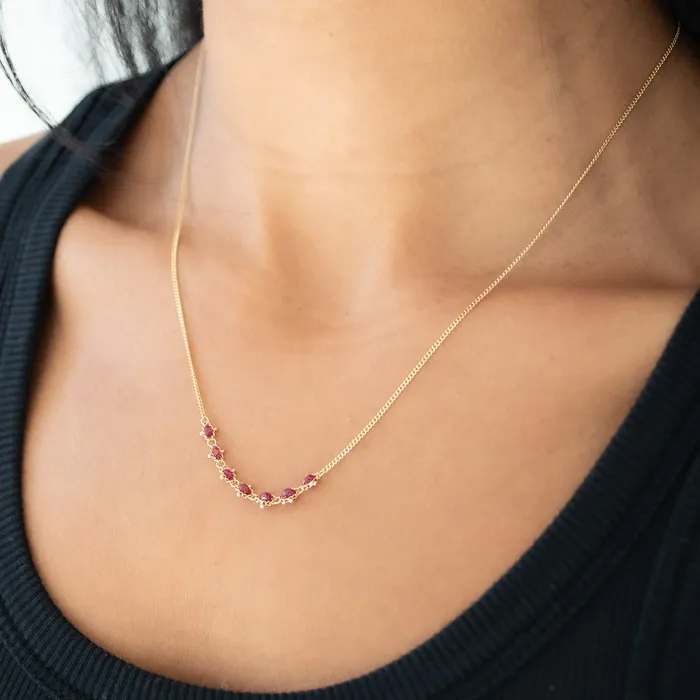 Necklaces Ruby Textile Necklace Amali