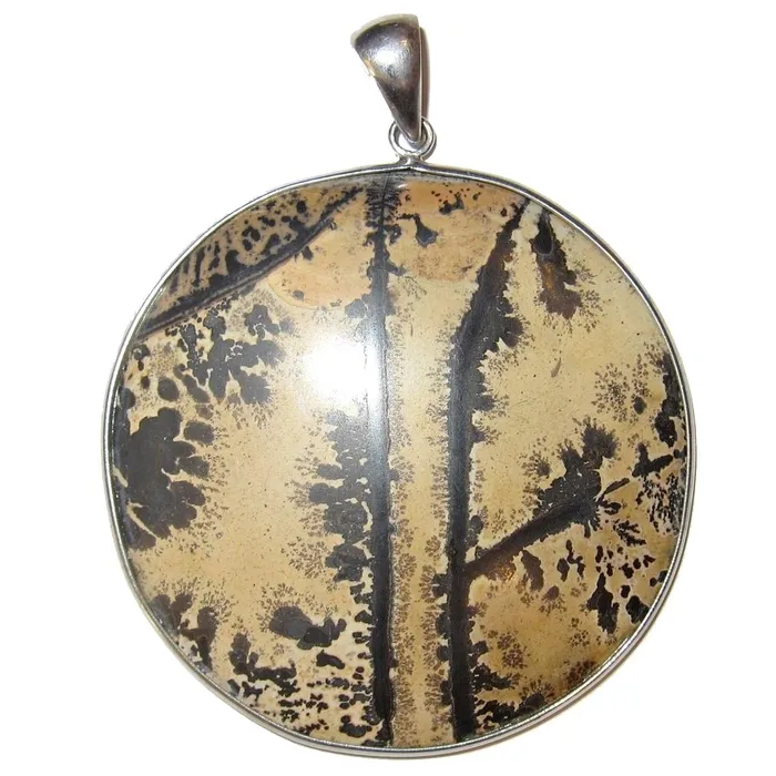 Necklaces Satin Crystals Jasper Pendant Dendritic Brown Grounding Crystal Landscape Tree Necklaces Satin Crystals Jasper Pendant Dendritic Brown Grounding Crystal Landscape Tree