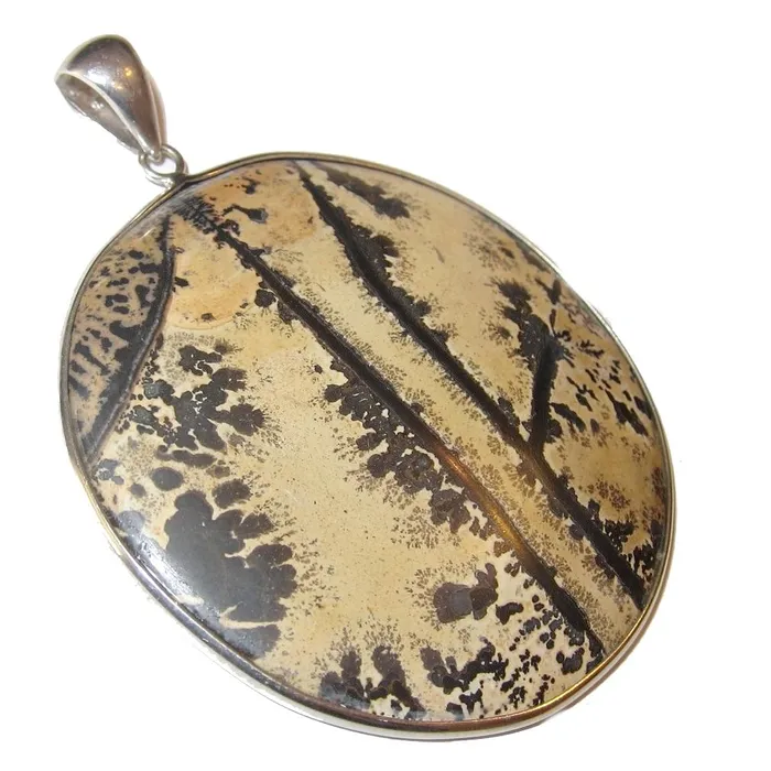 Necklaces Satin Crystals Jasper Pendant Dendritic Brown Grounding Crystal Landscape Tree Necklaces Satin Crystals Jasper Pendant Dendritic Brown Grounding Crystal Landscape Tree