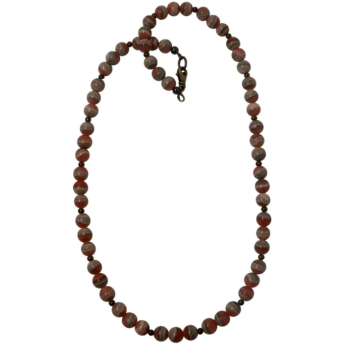 Necklaces Satin Crystals Rhodochrosite Necklace Inca Rose Pink Nectar