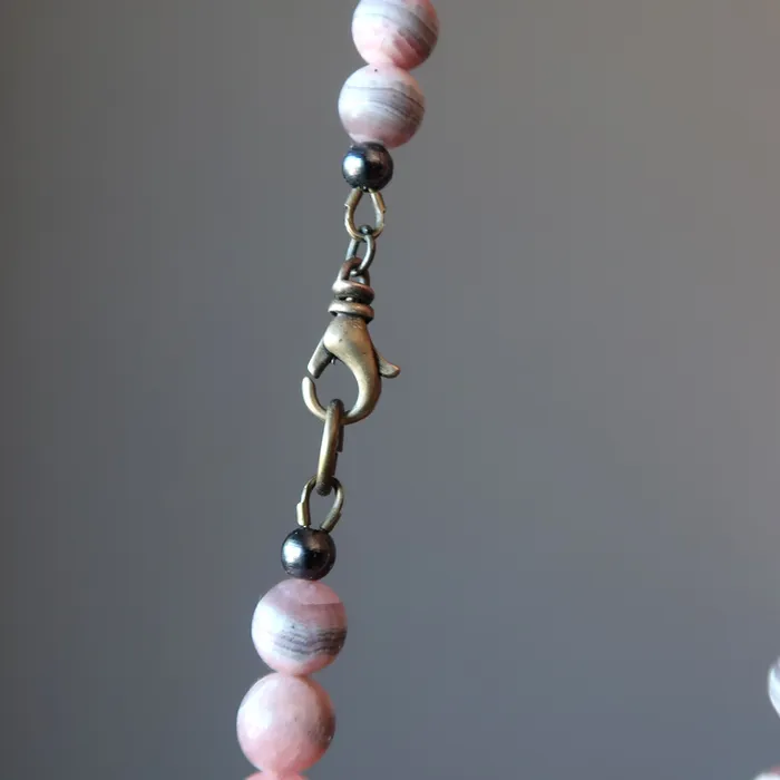 Necklaces Satin Crystals Rhodochrosite Necklace Inca Rose Pink Nectar