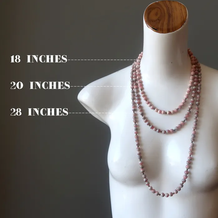 Necklaces Satin Crystals Rhodochrosite Necklace Inca Rose Pink Nectar