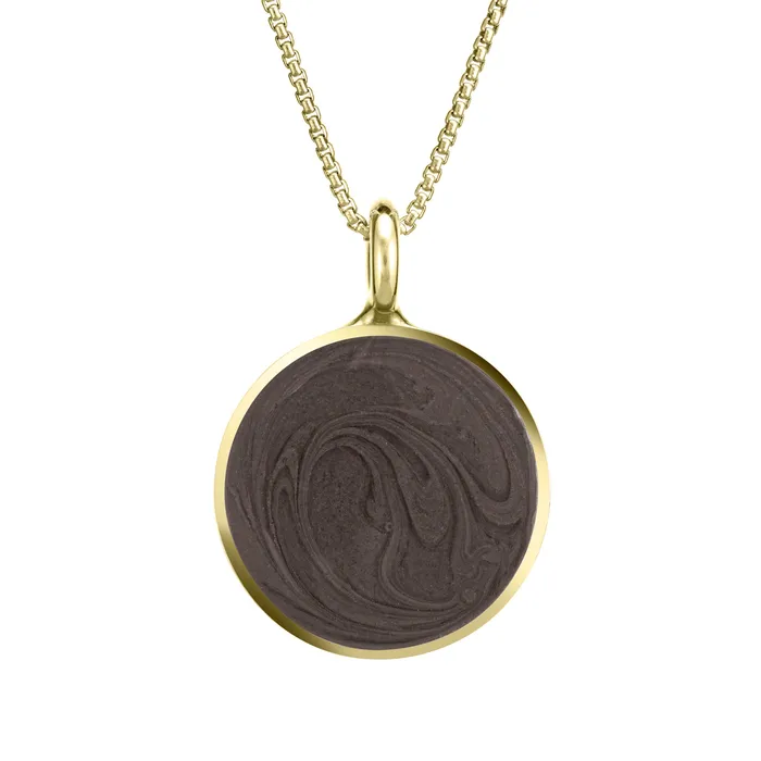Necklaces Simple Bail Circle Cremation Necklace in 14K Yellow Gold closebymejewelry