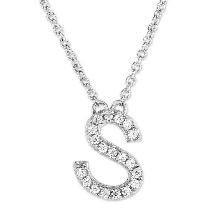 Necklaces Sterling Silver Micro Pave S Pendant Necklace Classic