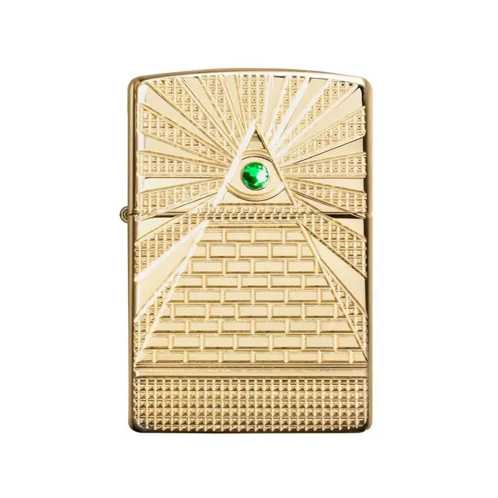 Necklaces Zippo Windproof Lighter Eye of Providence Design High Polish Brass Finish 49060 Zippo