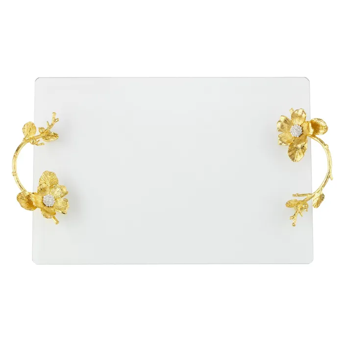 PreStyled Sets Olivia Riegel Gold Botanica Glass Tray Olivia Riegel
