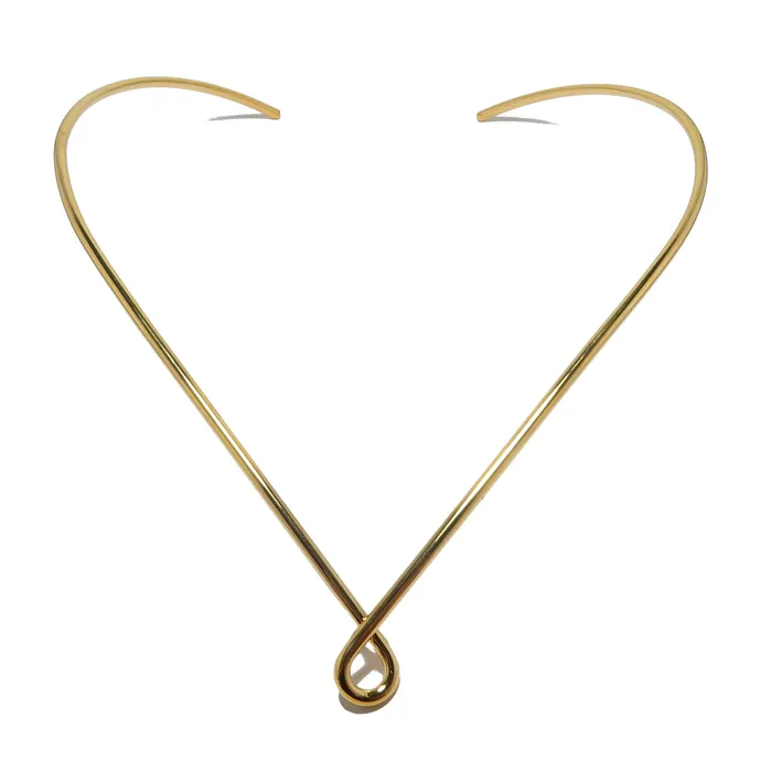 Satin Crystals Brass Choker Necklace Teardrop Sophisticated Gold Necklaces