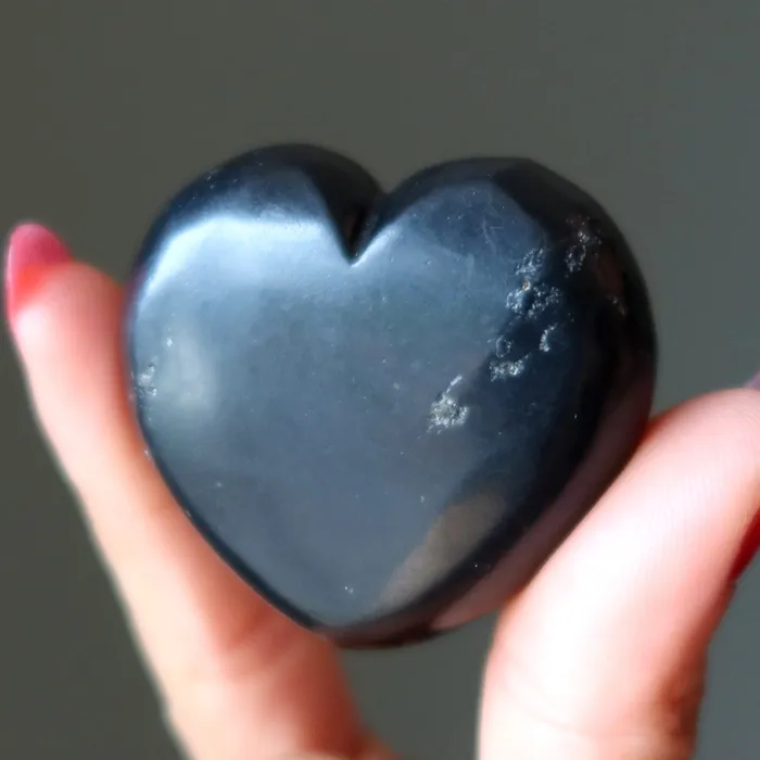 Satin Crystals Necklaces Shungite Heart of Stone Protection Crystal