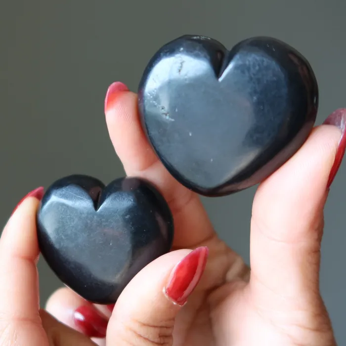 Satin Crystals Necklaces Shungite Heart of Stone Protection Crystal