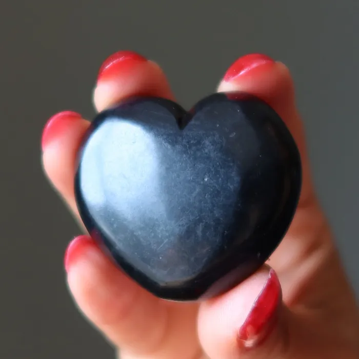 Satin Crystals Necklaces Shungite Heart of Stone Protection Crystal