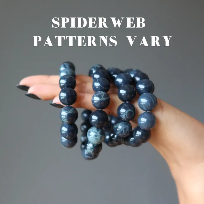 Satin Crystals Spiderweb Obsidian Bracelet Beaded Dreamweaver Bracelets