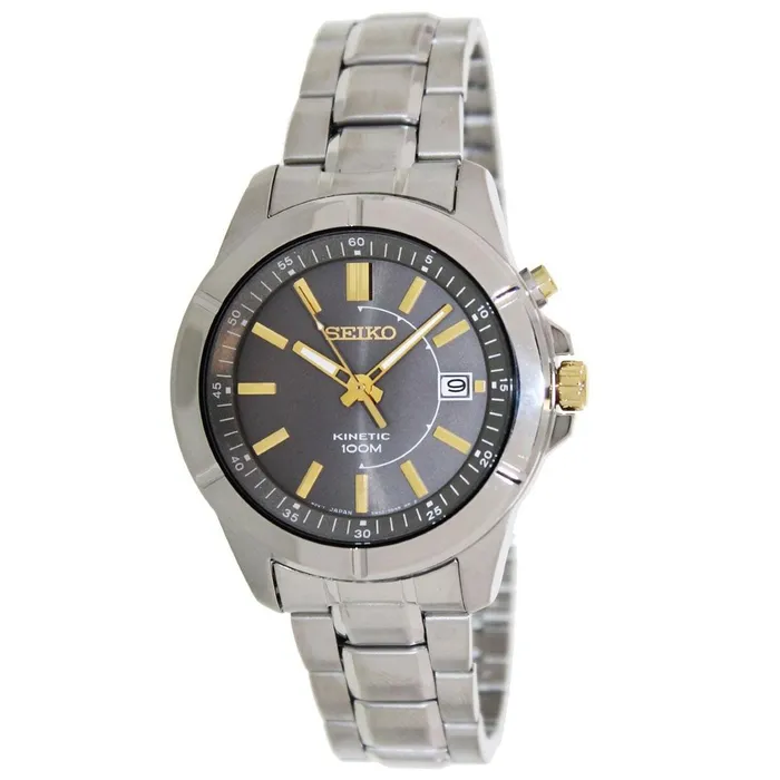 Seiko Bracelets Seiko SKA543P1 Mens Grey Dial Stainless Steel Bracelet Kinetic Watch Seiko Bracelets Seiko SKA543P1 Mens Grey Dial Stainless Steel Bracelet Kinetic Watch