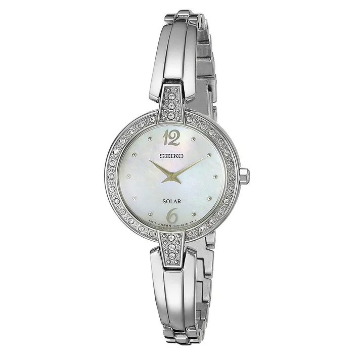 Seiko Bracelets Seiko SUP287 Womens Core Solar MOP Dial Steel Bangle Bracelet Swarovski Crystal Watch Seiko Bracelets Seiko SUP287 Womens Core Solar MOP Dial Steel Bangle Bracelet Swarovski Crystal Watch