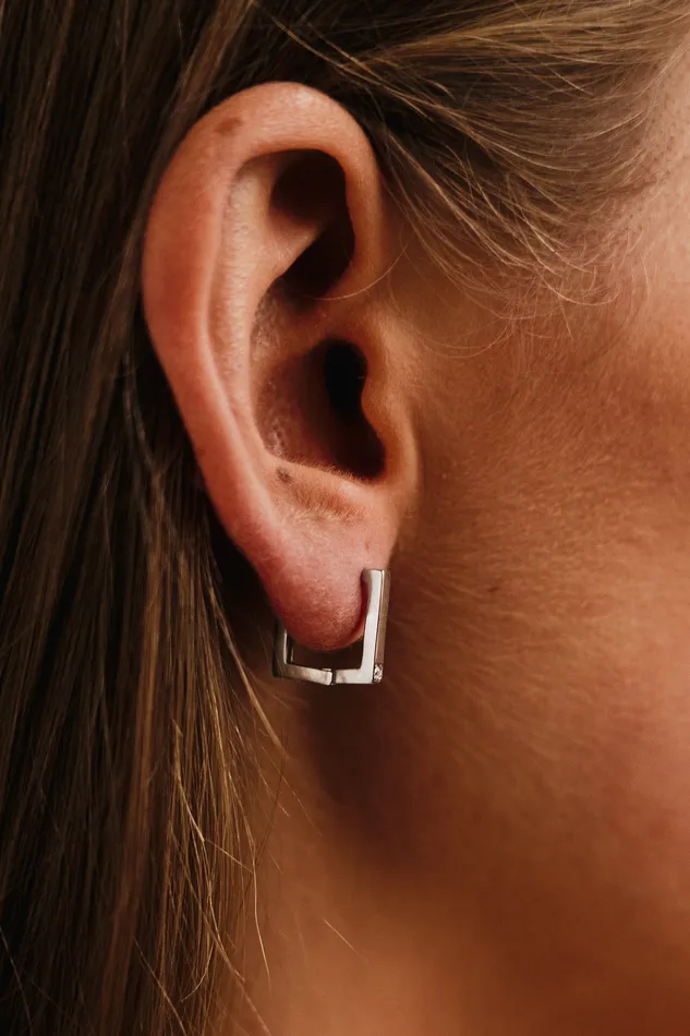 Square Earrings Silver Kty Earrings