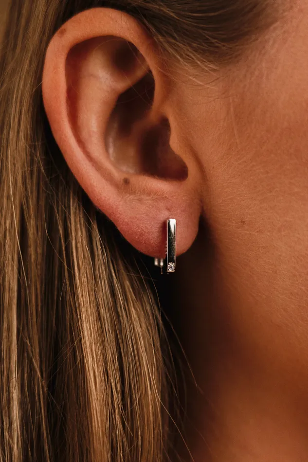 Square Earrings Silver Kty Earrings