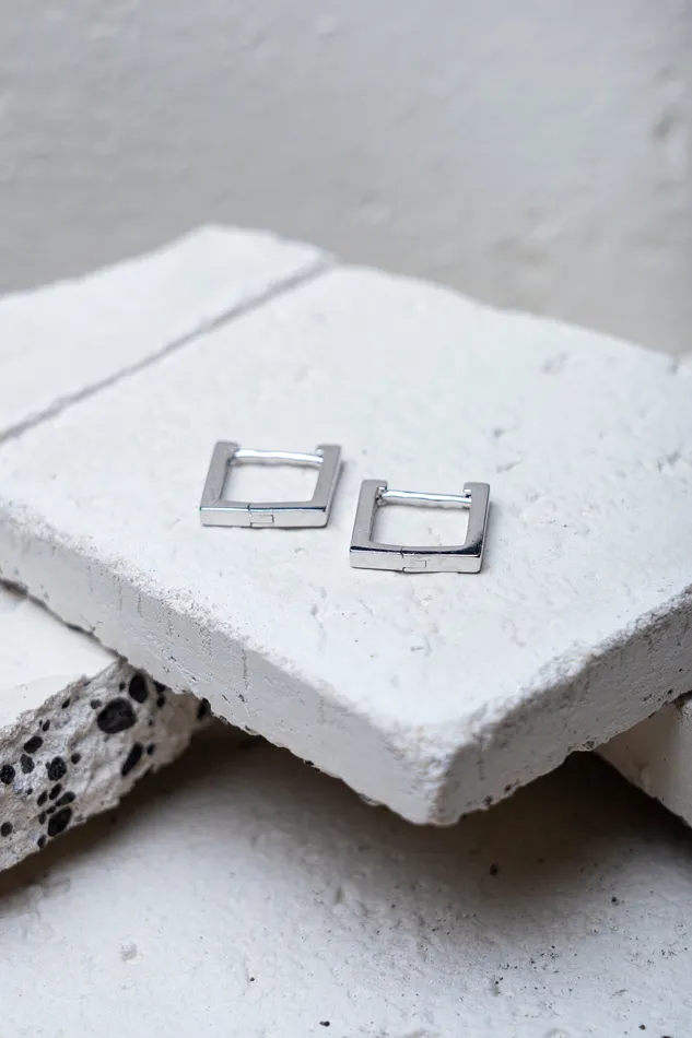 Square Earrings Silver Kty Earrings