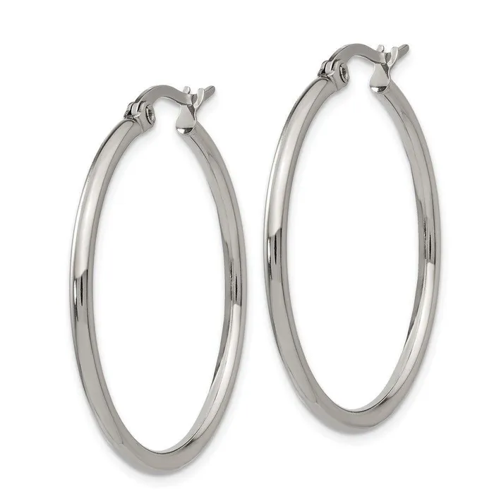 Stainless Steel 3250 mm Diameter Hoop Earrings Chisel Earrings Stainless Steel 3250 mm Diameter Hoop Earrings Chisel Earrings
