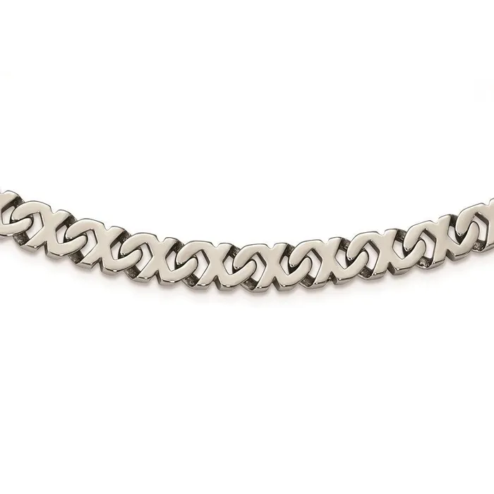 Stainless Steel Polished Fancy Xs 24in Necklace Chisel Necklaces