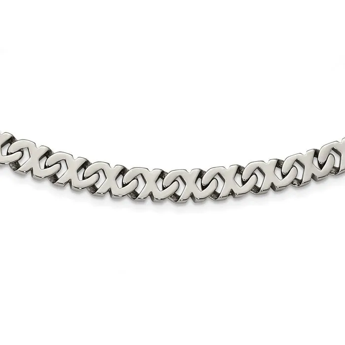 Stainless Steel Polished Fancy Xs 24in Necklace Chisel Necklaces Stainless Steel Polished Fancy Xs 24in Necklace Chisel Necklaces