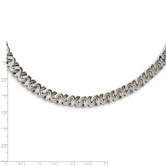 Stainless Steel Polished Fancy Xs 24in Necklace Chisel Necklaces Stainless Steel Polished Fancy Xs 24in Necklace Chisel Necklaces
