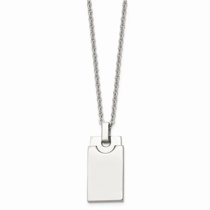Stainless Steel Polished Square 22in Necklace Chisel Necklaces Stainless Steel Polished Square 22in Necklace Chisel Necklaces