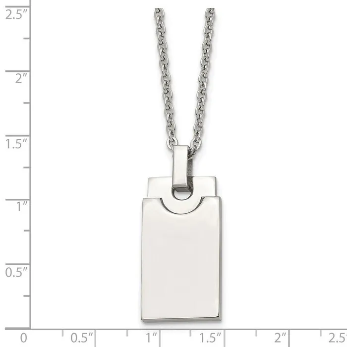 Stainless Steel Polished Square 22in Necklace Chisel Necklaces Stainless Steel Polished Square 22in Necklace Chisel Necklaces