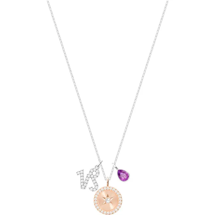 Swarovski Necklaces Swarovski Womens Pendant Necklace Zodiac Capricorn Sign Rhodium Plated 5349216