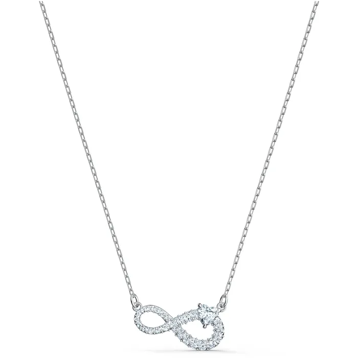 Swarovski Womens Necklace Hyperbola Infinity Rhodium Plated Pendant 5520576 Swarovski Necklaces