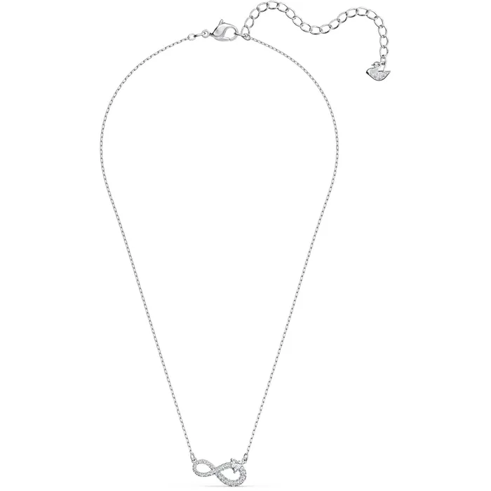 Swarovski Womens Necklace Hyperbola Infinity Rhodium Plated Pendant 5520576 Swarovski Necklaces
