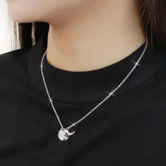 TS450 Rhodium 925 Sterling Silver Chain Pendant with AAA Grade CZ in Topaz Alamode Necklaces