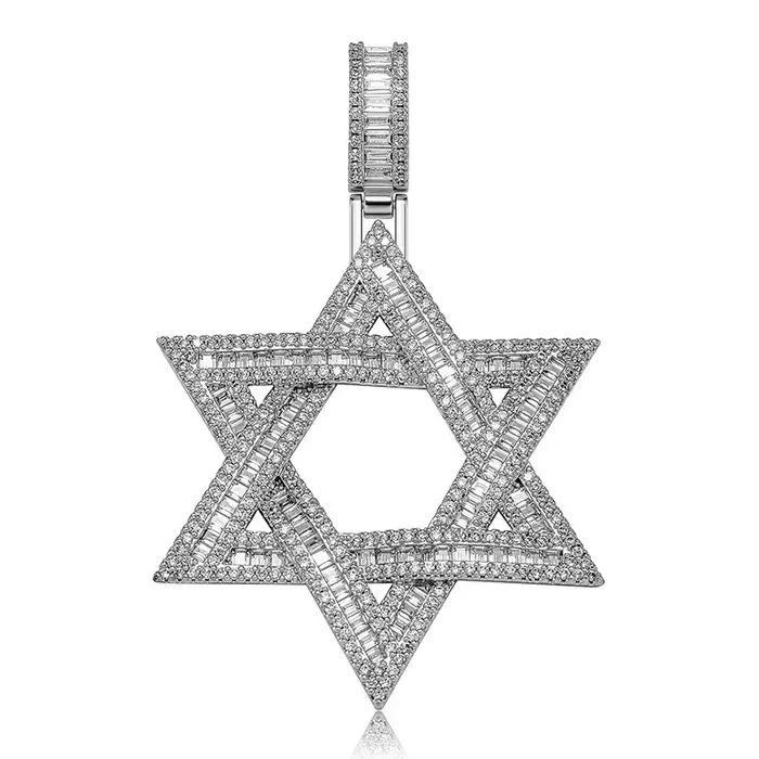 VVS Iced Out Jewish Star of David Pendant Necklace VVS Jewelry Necklaces
