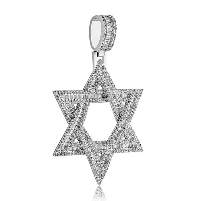 VVS Iced Out Jewish Star of David Pendant Necklace VVS Jewelry Necklaces