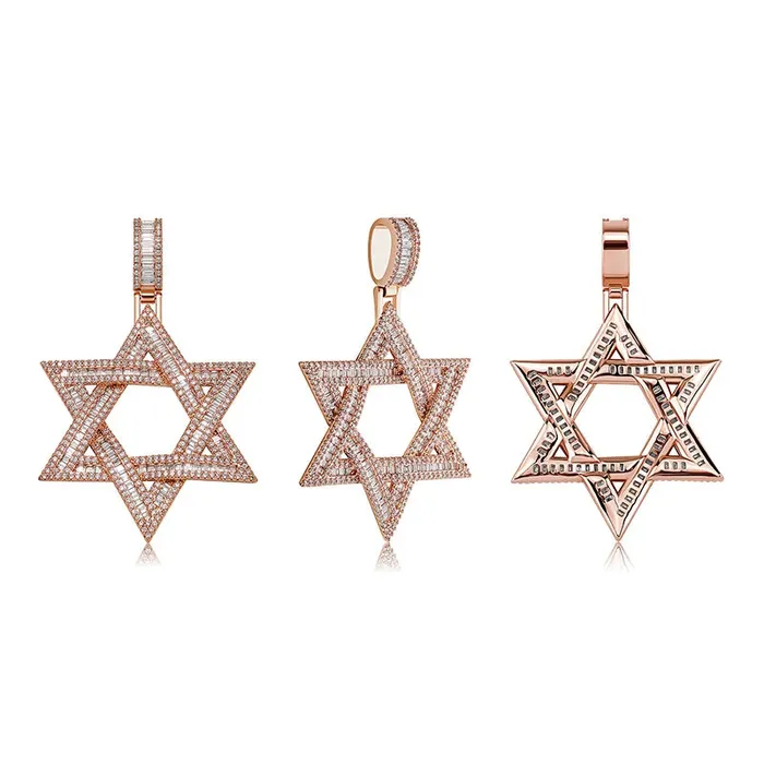 VVS Iced Out Jewish Star of David Pendant Necklace VVS Jewelry Necklaces