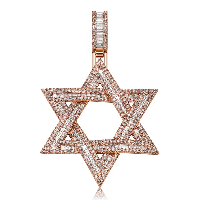 VVS Iced Out Jewish Star of David Pendant Necklace VVS Jewelry Necklaces