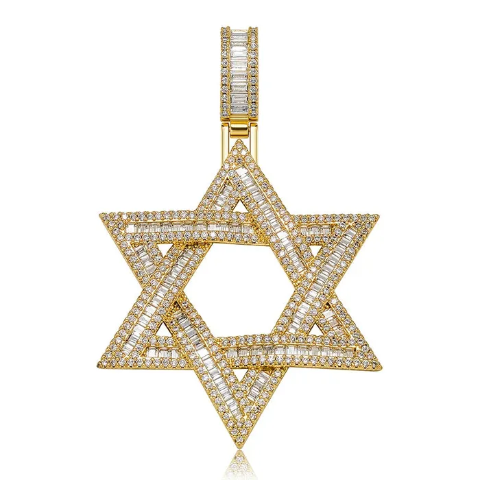 VVS Iced Out Jewish Star of David Pendant Necklace VVS Jewelry Necklaces