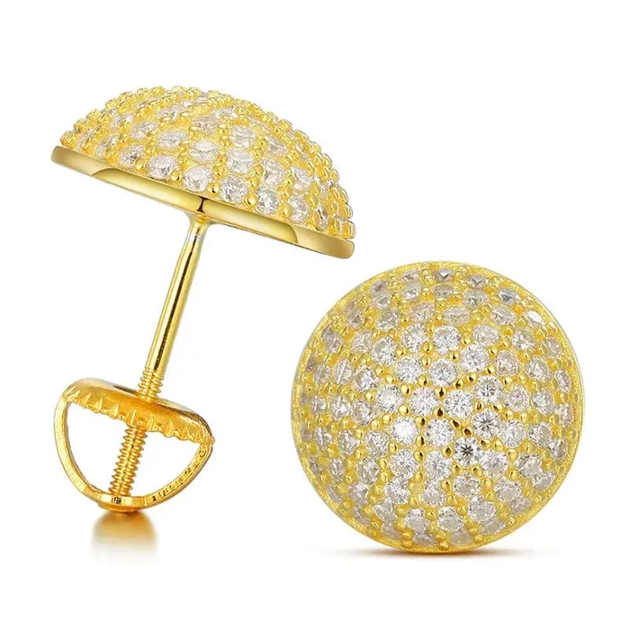 VVS Jewelry VVS Moissanite Button Round Stud Earrings Earrings