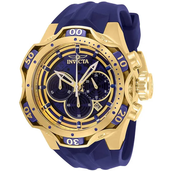 Watches Invicta Mens Chronograph Watch Venom Blue Dial Yellow Gold Case Strap 33636 Invicta Watches Invicta Mens Chronograph Watch Venom Blue Dial Yellow Gold Case Strap 33636 Invicta