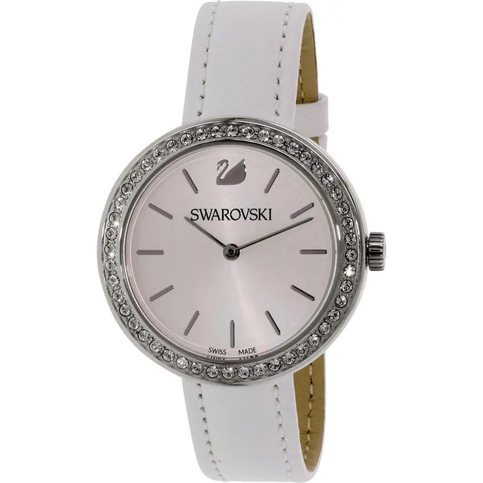 Watches Swarovski Womens Strap Watch Daytime Silver Dial White Leather 5095603 Swarovski Watches Swarovski Womens Strap Watch Daytime Silver Dial White Leather 5095603 Swarovski