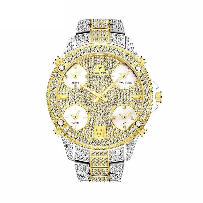 Watches VVS Jewelry VVS Jewelry Fully Iced Area Codez Bling Watch