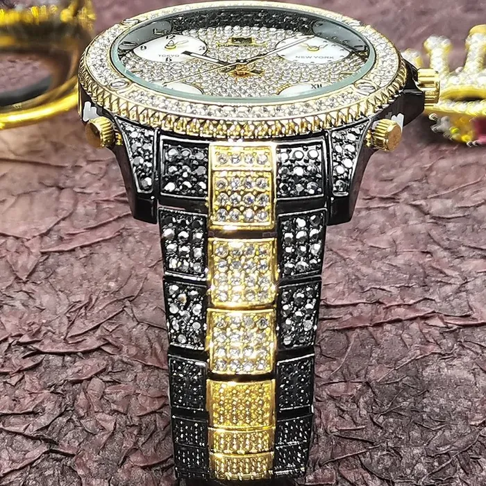 Watches VVS Jewelry VVS Jewelry Fully Iced Area Codez Bling Watch