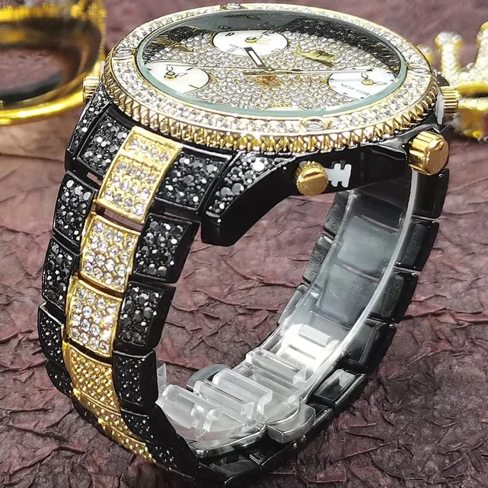 Watches VVS Jewelry VVS Jewelry Fully Iced Area Codez Bling Watch