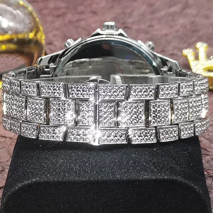 Watches VVS Jewelry VVS Jewelry Fully Iced Area Codez Bling Watch