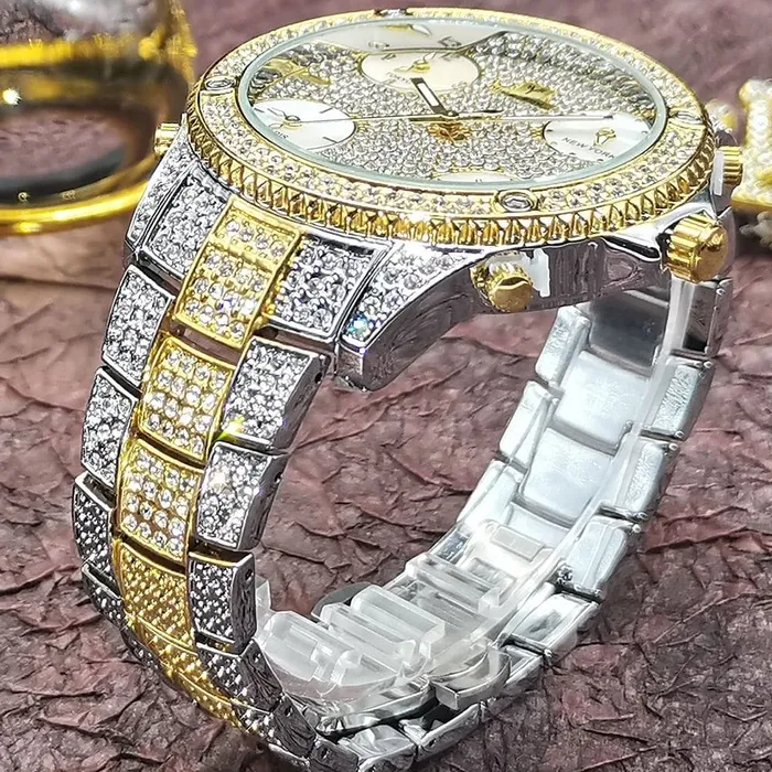 Watches VVS Jewelry VVS Jewelry Fully Iced Area Codez Bling Watch