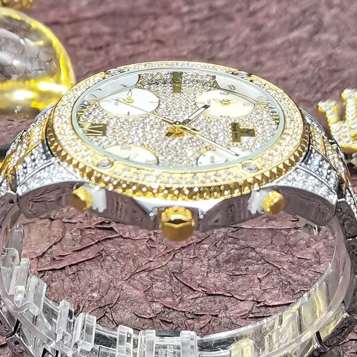 Watches VVS Jewelry VVS Jewelry Fully Iced Area Codez Bling Watch