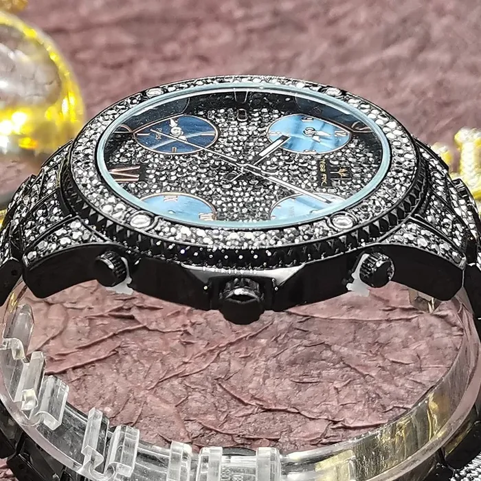 Watches VVS Jewelry VVS Jewelry Fully Iced Area Codez Bling Watch