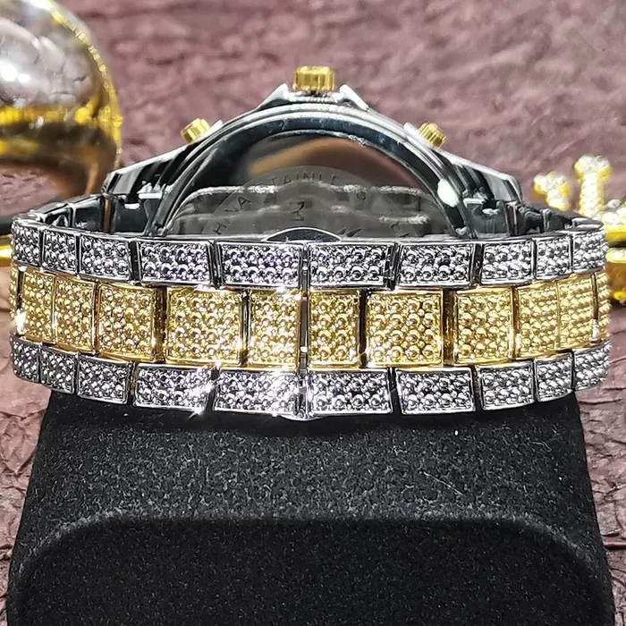 Watches VVS Jewelry VVS Jewelry Fully Iced Area Codez Bling Watch