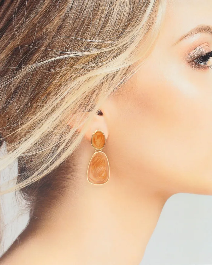 07162024 Swirl Stone Dangle Earrings Earrings