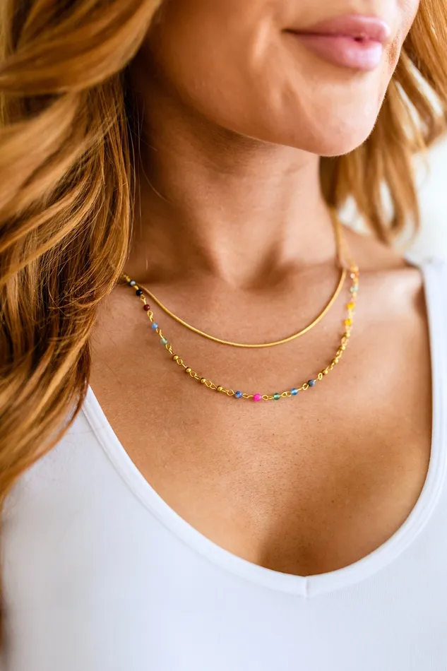 Ave Shops Necklaces Golden Kaleidoscope Layered Necklace Ships in 12 Weeks